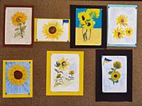 Paintings produced by group members - Sunflowers for Ukraine 🌻